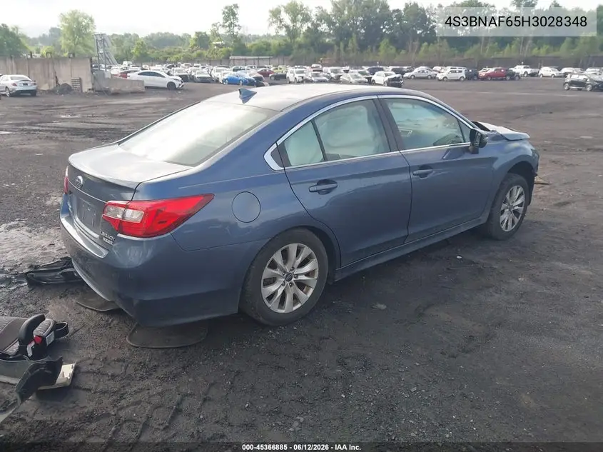 2017 Subaru Legacy 2.5I Premium VIN: 4S3BNAF65H3028348 Lot: 45366885