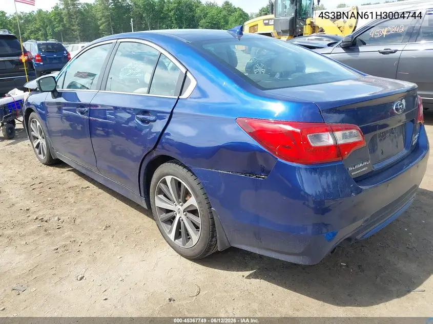 2017 Subaru Legacy 2.5I Limited VIN: 4S3BNAN61H3004744 Lot: 45367749