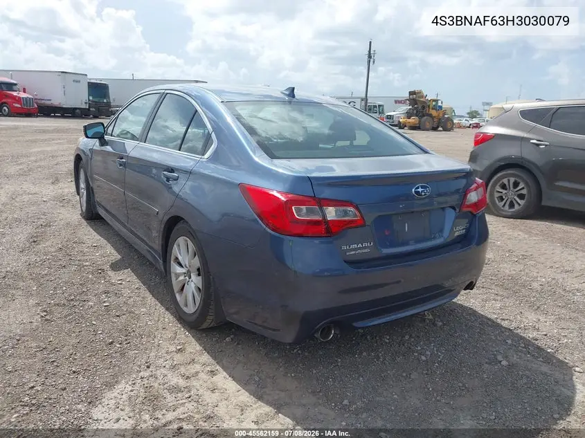 2017 Subaru Legacy 2.5I Premium VIN: 4S3BNAF63H3030079 Lot: 45562159