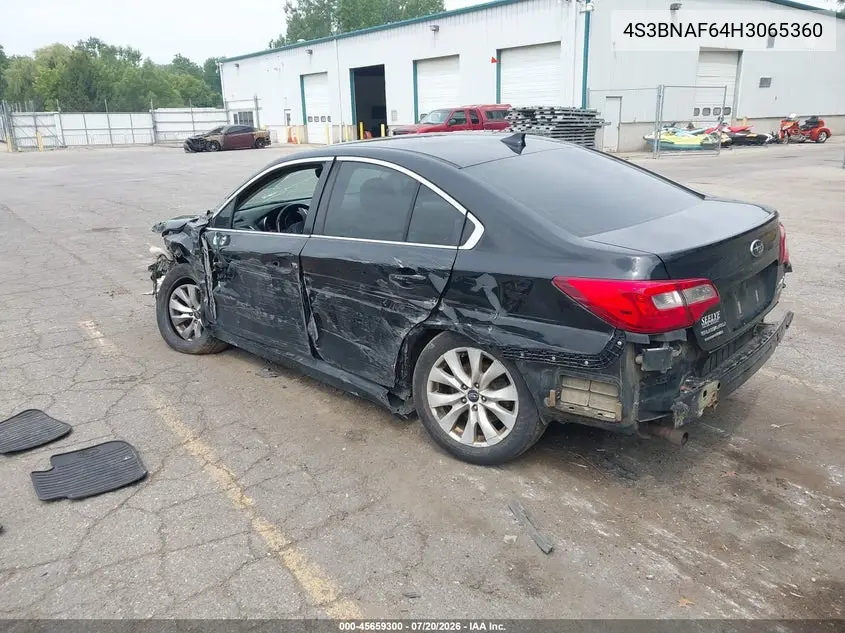 2017 Subaru Legacy 2.5I Premium VIN: 4S3BNAF64H3065360 Lot: 45659300
