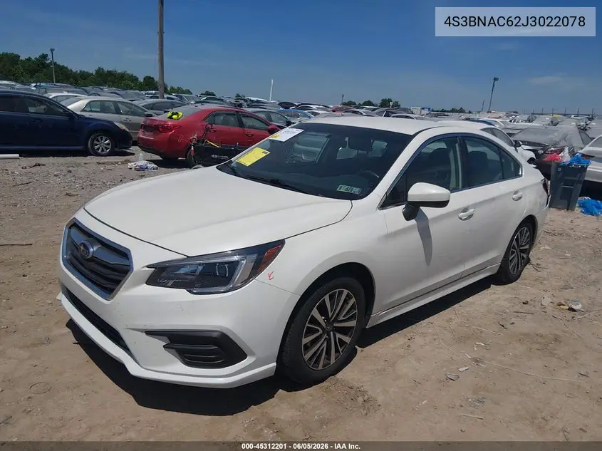 2018 Subaru Legacy 2.5I Premium VIN: 4S3BNAC62J3022078 Lot: 45312201
