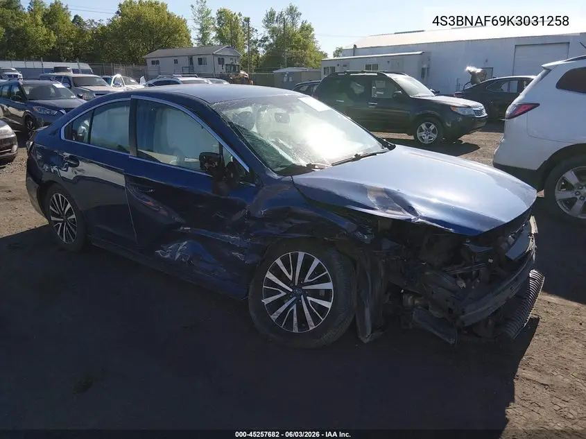 2019 Subaru Legacy 2.5I Premium VIN: 4S3BNAF69K3031258 Lot: 45257682