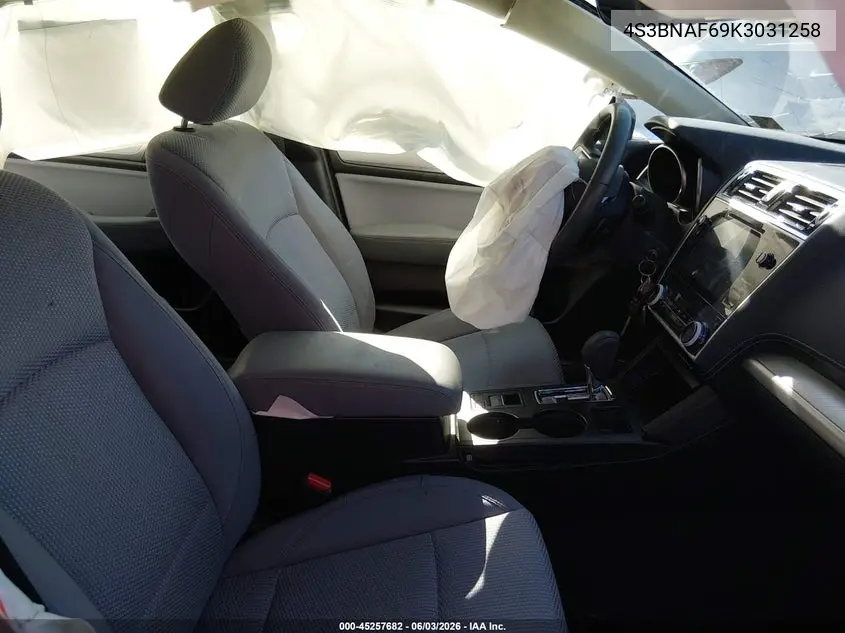 2019 Subaru Legacy 2.5I Premium VIN: 4S3BNAF69K3031258 Lot: 45257682