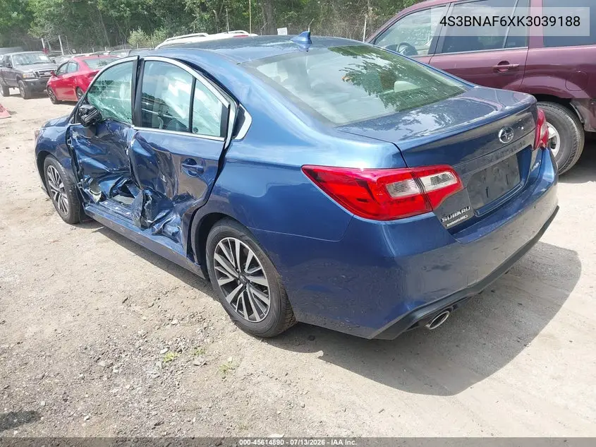 2019 Subaru Legacy 2.5I Premium VIN: 4S3BNAF6XK3039188 Lot: 45614890