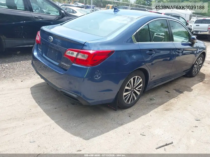 2019 Subaru Legacy 2.5I Premium VIN: 4S3BNAF6XK3039188 Lot: 45614890