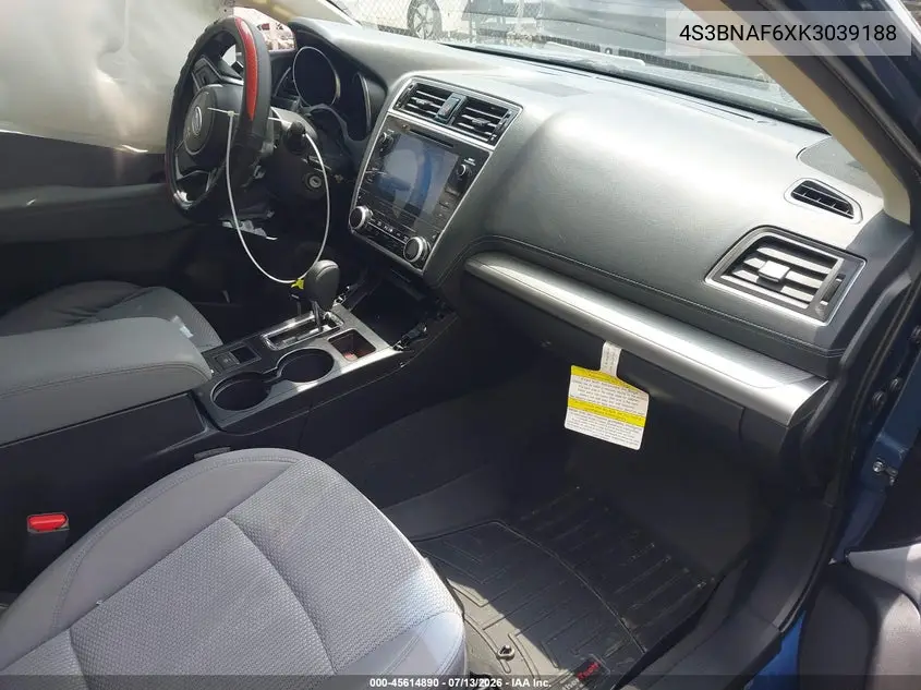 2019 Subaru Legacy 2.5I Premium VIN: 4S3BNAF6XK3039188 Lot: 45614890