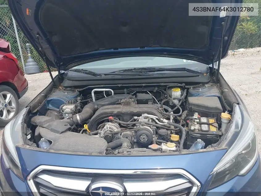 2019 Subaru Legacy 2.5I Premium VIN: 4S3BNAF64K3012780 Lot: 45669111