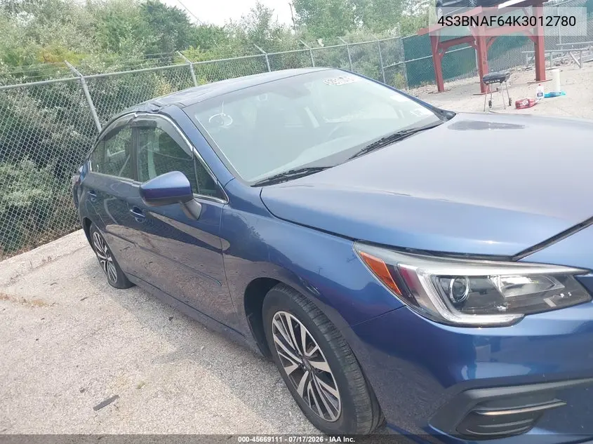 2019 Subaru Legacy 2.5I Premium VIN: 4S3BNAF64K3012780 Lot: 45669111