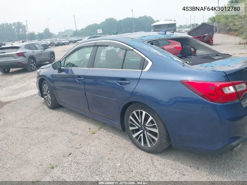 2019 Subaru Legacy 2.5I Premium VIN: 4S3BNAF64K3012780 Lot: 45669111