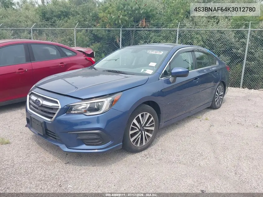 2019 Subaru Legacy 2.5I Premium VIN: 4S3BNAF64K3012780 Lot: 45669111