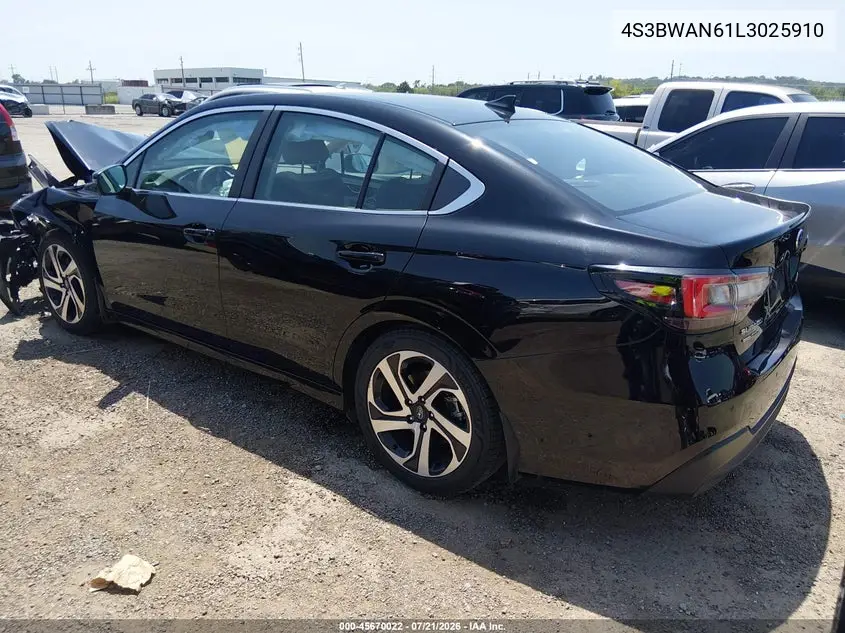 2020 Subaru Legacy Limited VIN: 4S3BWAN61L3025910 Lot: 45670022