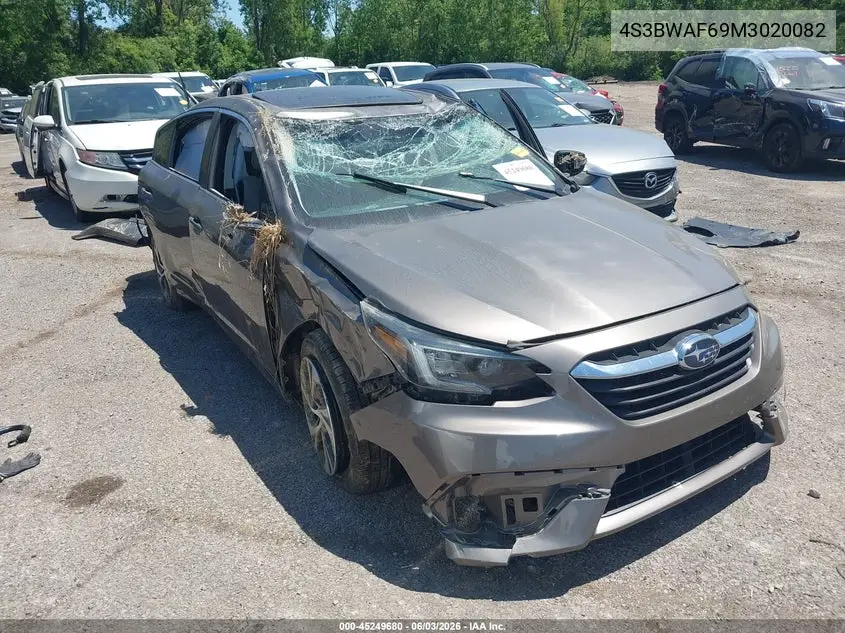 2021 Subaru Legacy Premium VIN: 4S3BWAF69M3020082 Lot: 45249680