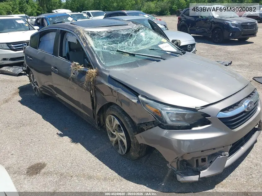 2021 Subaru Legacy Premium VIN: 4S3BWAF69M3020082 Lot: 45249680