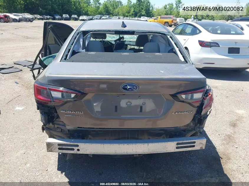 2021 Subaru Legacy Premium VIN: 4S3BWAF69M3020082 Lot: 45249680