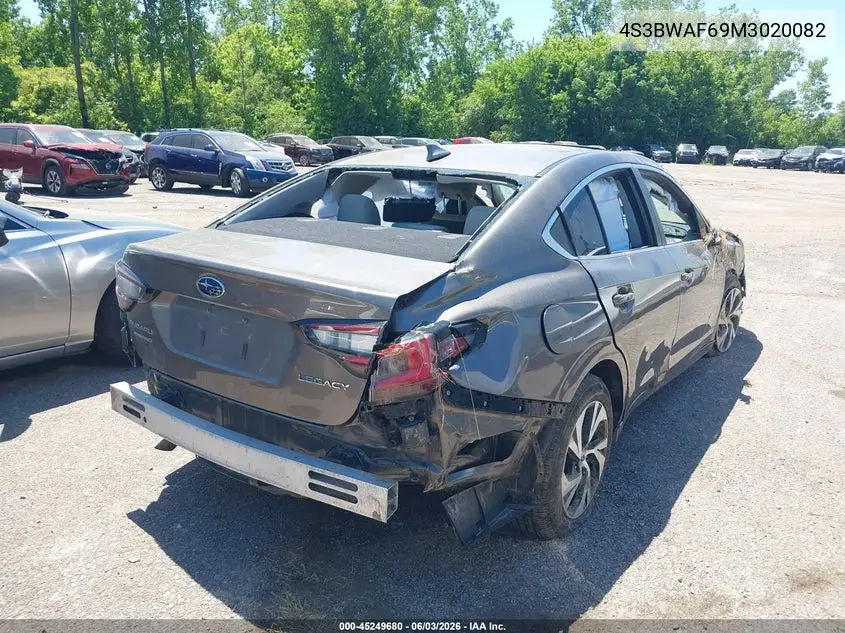 2021 Subaru Legacy Premium VIN: 4S3BWAF69M3020082 Lot: 45249680