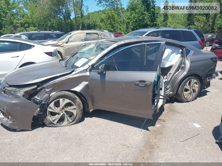 2021 Subaru Legacy Premium VIN: 4S3BWAF69M3020082 Lot: 45249680