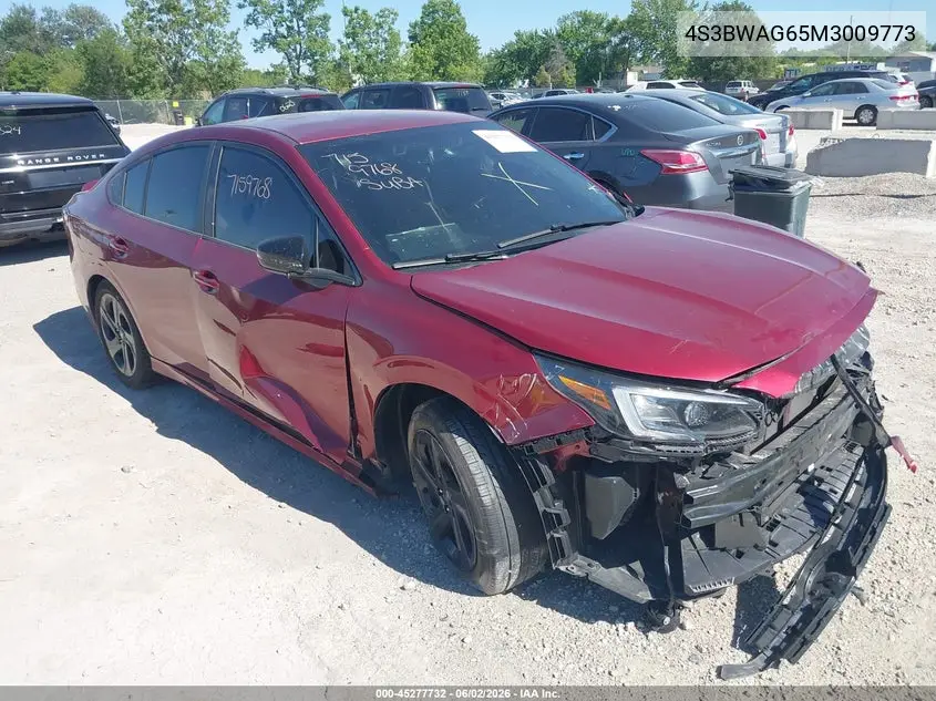2021 Subaru Legacy Sport VIN: 4S3BWAG65M3009773 Lot: 45277732