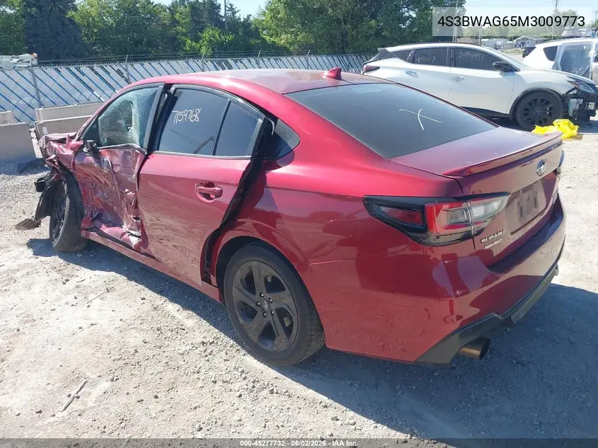 2021 Subaru Legacy Sport VIN: 4S3BWAG65M3009773 Lot: 45277732