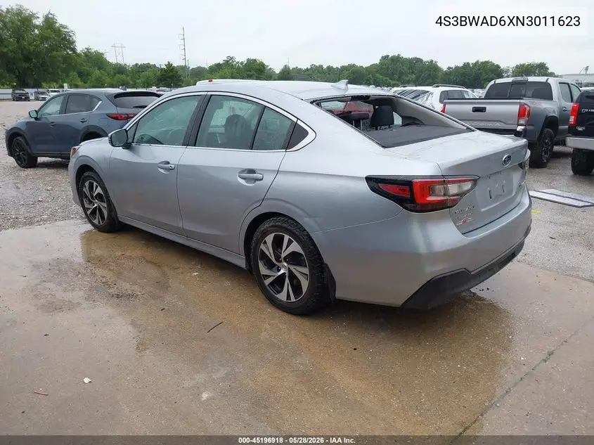 2022 Subaru Legacy Premium VIN: 4S3BWAD6XN3011623 Lot: 45196918