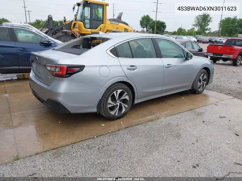 2022 Subaru Legacy Premium VIN: 4S3BWAD6XN3011623 Lot: 45196918