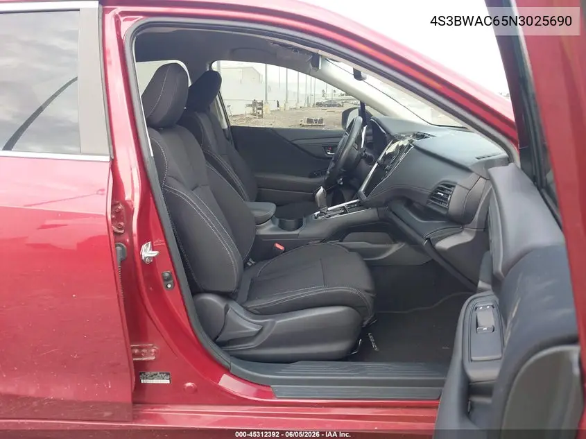 2022 Subaru Legacy Premium VIN: 4S3BWAC65N3025690 Lot: 45312392