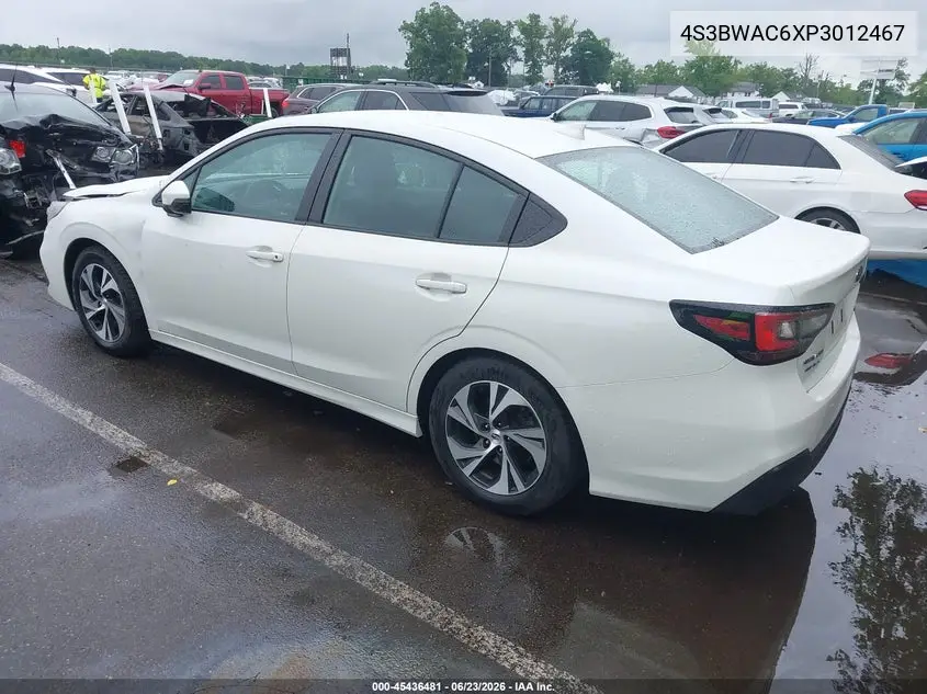 2023 Subaru Legacy Premium VIN: 4S3BWAC6XP3012467 Lot: 45436481