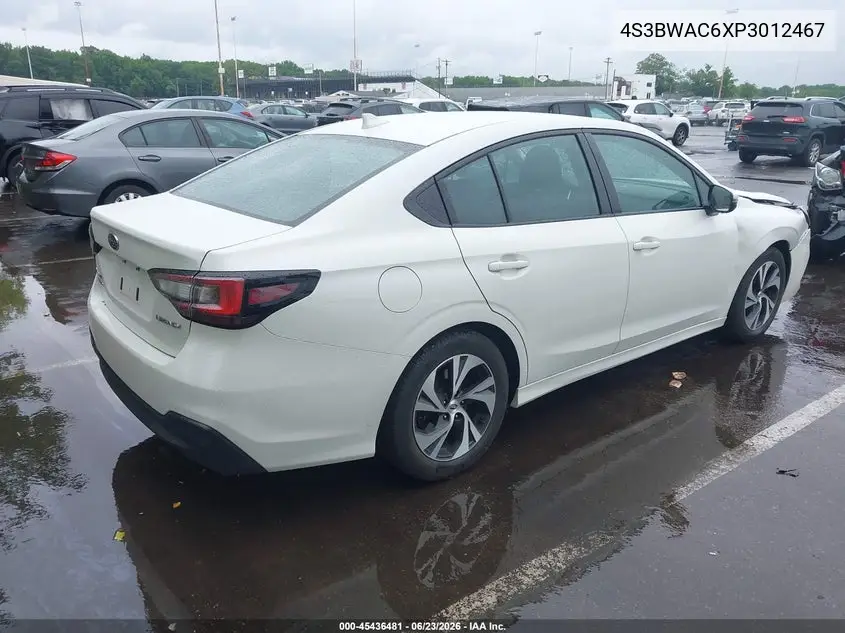 2023 Subaru Legacy Premium VIN: 4S3BWAC6XP3012467 Lot: 45436481