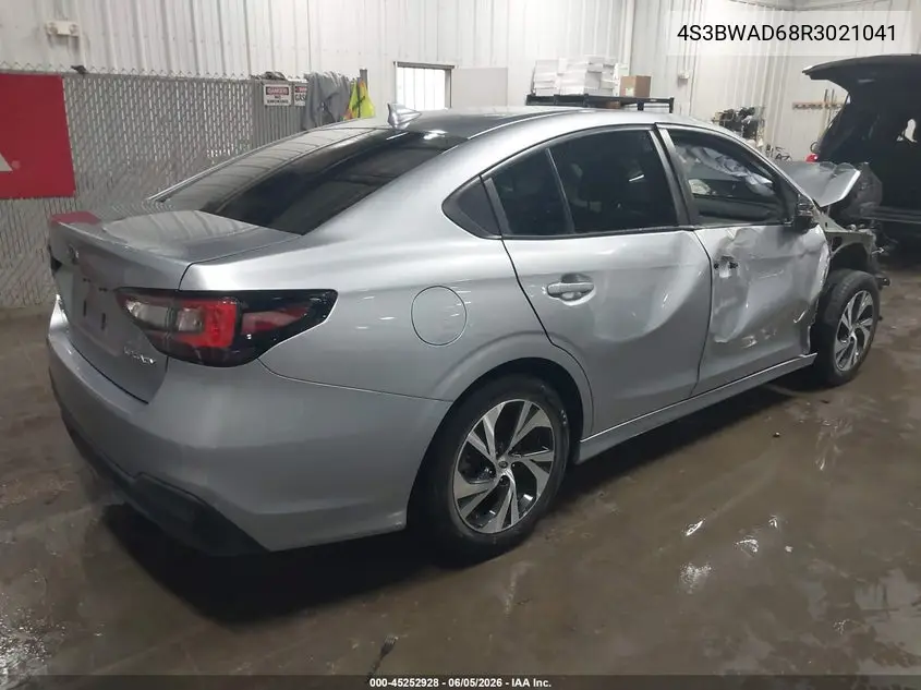 2024 Subaru Legacy Premium VIN: 4S3BWAD68R3021041 Lot: 45252928