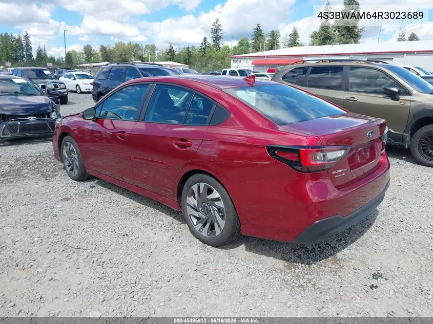 2024 Subaru Legacy Limited VIN: 4S3BWAM64R3023689 Lot: 45395912