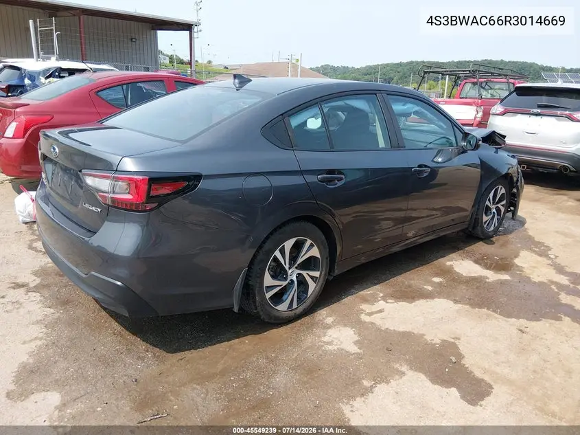 2024 Subaru Legacy Premium VIN: 4S3BWAC66R3014669 Lot: 45549239