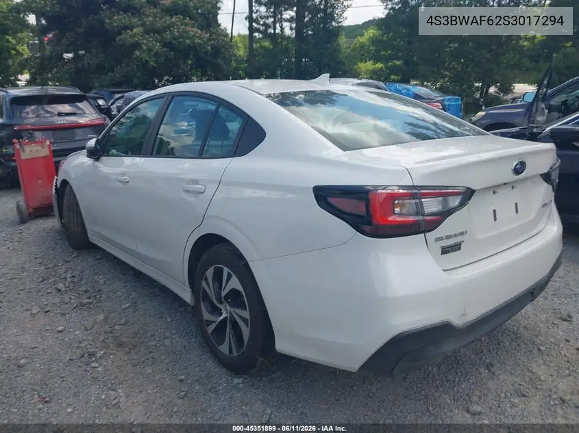 2025 Subaru Legacy Premium VIN: 4S3BWAF62S3017294 Lot: 45351899