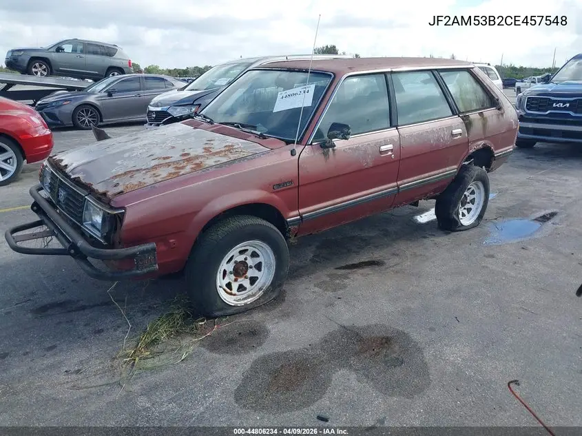 1982 Subaru Gl 4Wd VIN: JF2AM53B2CE457548 Lot: 44806234