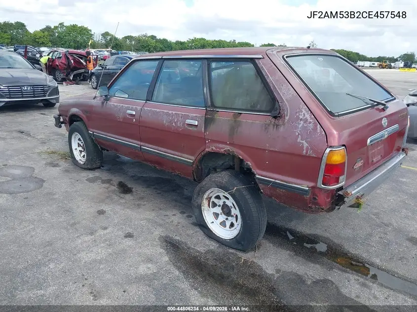 1982 Subaru Gl 4Wd VIN: JF2AM53B2CE457548 Lot: 44806234