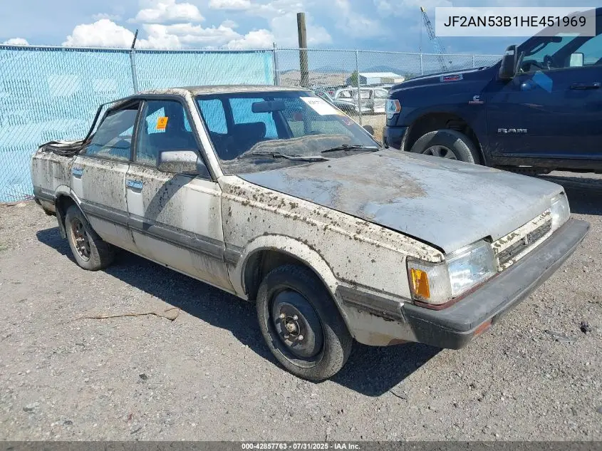 1987 Subaru Gl 4Wd VIN: JF2AN53B1HE451969 Lot: 42857763