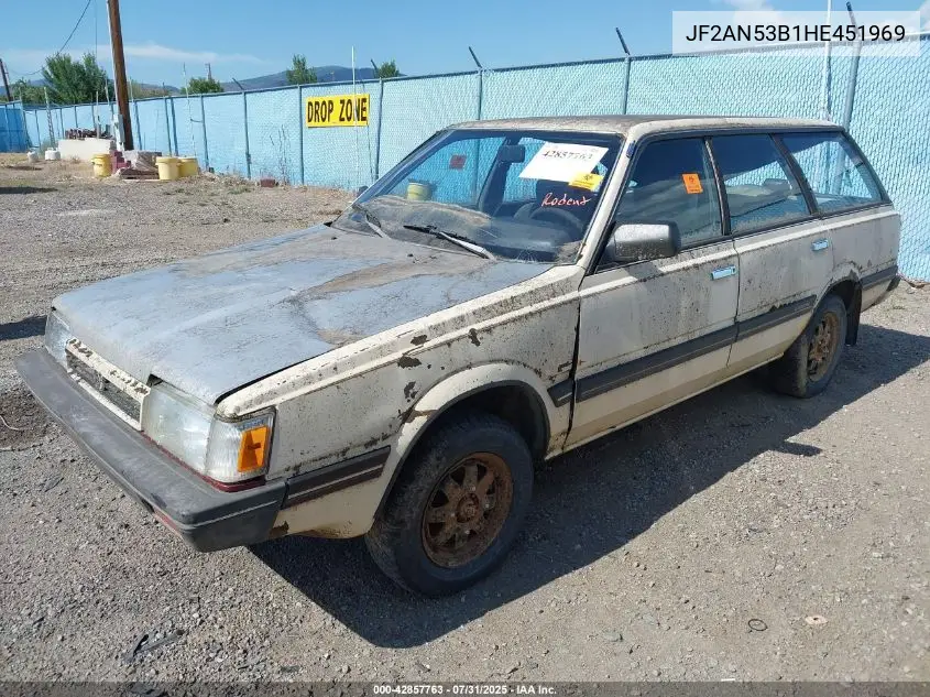 1987 Subaru Gl 4Wd VIN: JF2AN53B1HE451969 Lot: 42857763