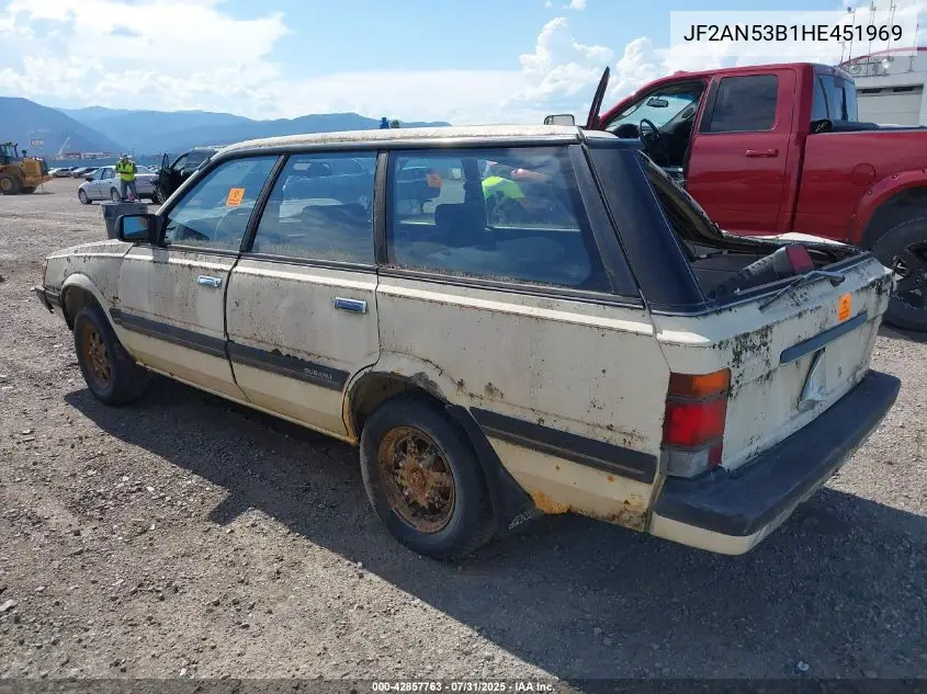 1987 Subaru Gl 4Wd VIN: JF2AN53B1HE451969 Lot: 42857763