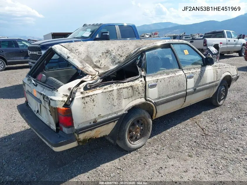 1987 Subaru Gl 4Wd VIN: JF2AN53B1HE451969 Lot: 42857763