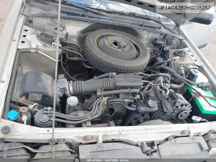 1987 Subaru Dl VIN: JF1AC42B2HC235257 Lot: 44785941