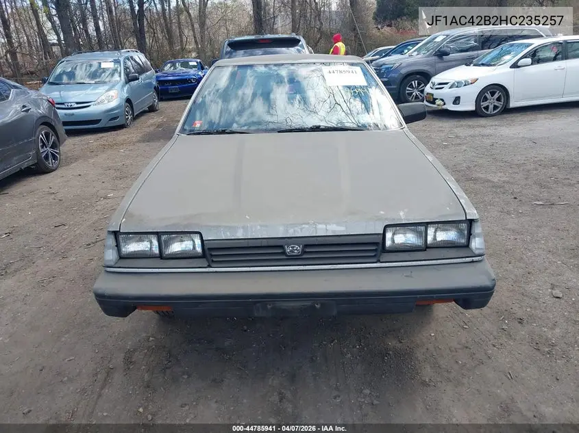 1987 Subaru Dl VIN: JF1AC42B2HC235257 Lot: 44785941