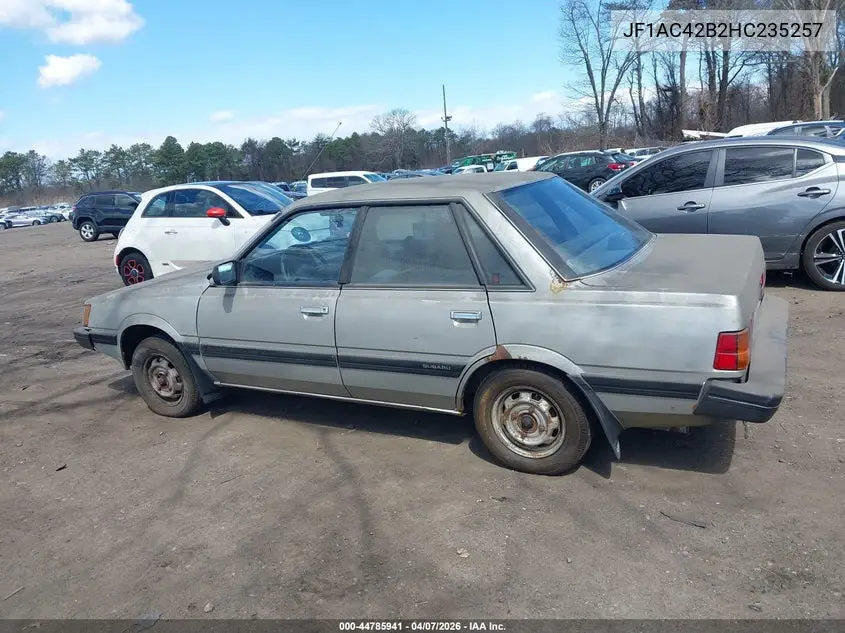 1987 Subaru Dl VIN: JF1AC42B2HC235257 Lot: 44785941