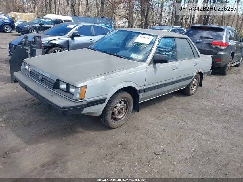 1987 Subaru Dl VIN: JF1AC42B2HC235257 Lot: 44785941