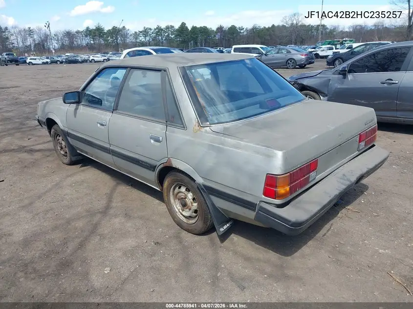 1987 Subaru Dl VIN: JF1AC42B2HC235257 Lot: 44785941