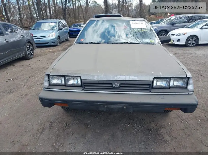 1987 Subaru Dl VIN: JF1AC42B2HC235257 Lot: 44785941