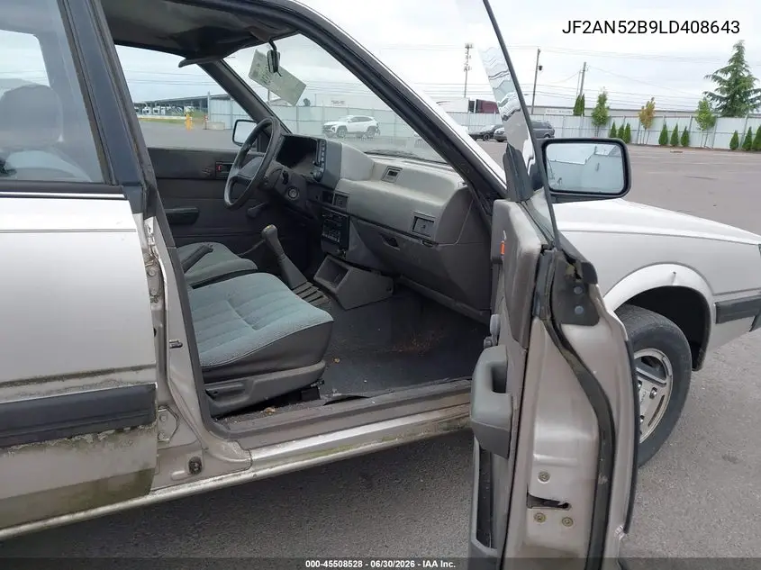 1990 Subaru Loyale VIN: JF2AN52B9LD408643 Lot: 45508528
