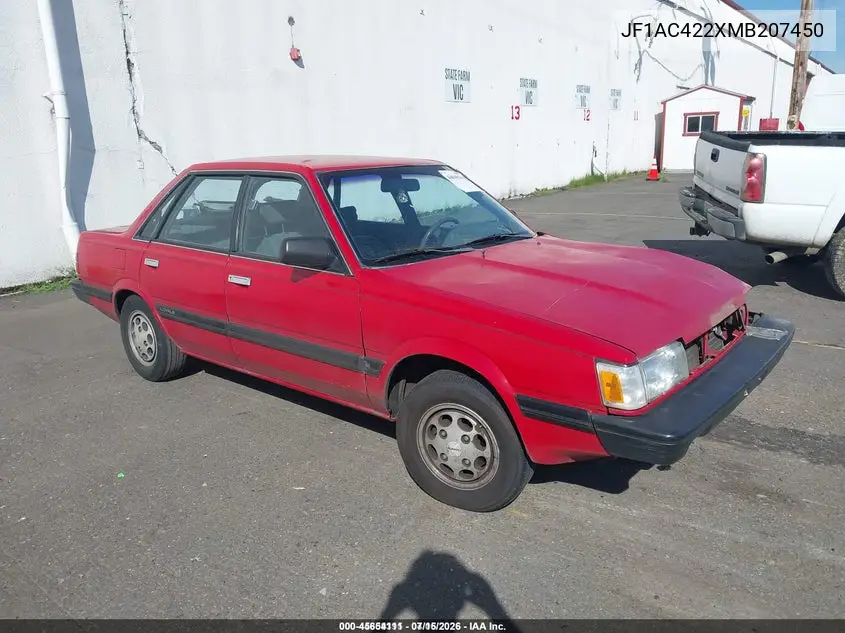 1991 Subaru Loyale VIN: JF1AC422XMB207450 Lot: 45654111