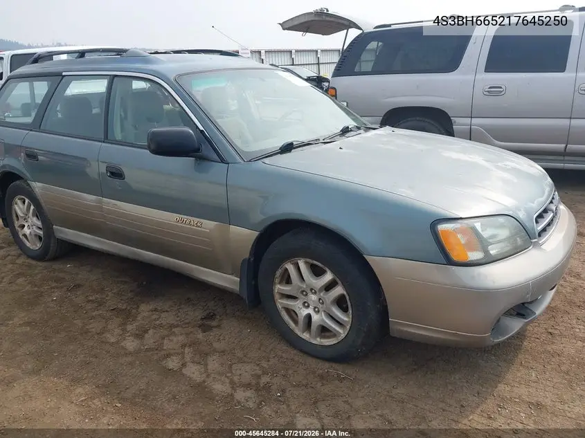 2001 Subaru Outback VIN: 4S3BH665217645250 Lot: 45645284