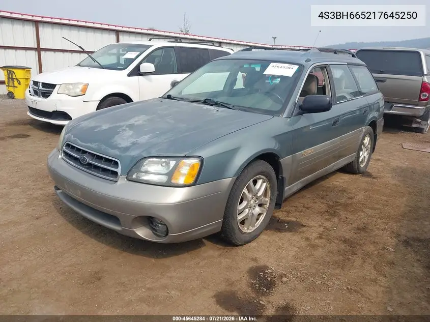 2001 Subaru Outback VIN: 4S3BH665217645250 Lot: 45645284