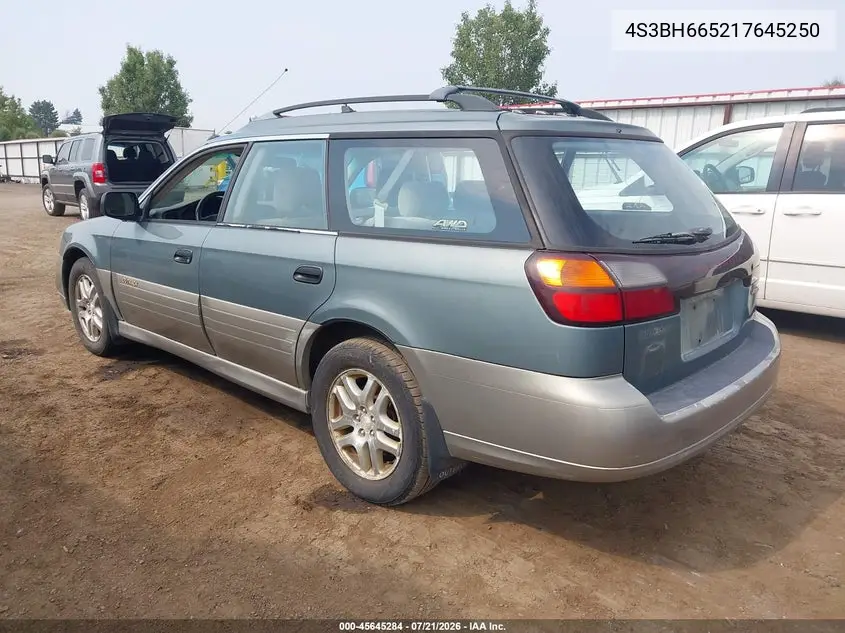 2001 Subaru Outback VIN: 4S3BH665217645250 Lot: 45645284