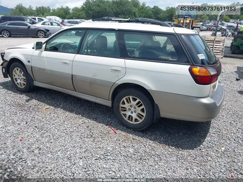 2003 Subaru Outback H6-3.0 L.l. Bean Edition VIN: 4S3BH806737611983 Lot: 45689120