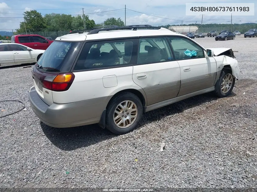 2003 Subaru Outback H6-3.0 L.l. Bean Edition VIN: 4S3BH806737611983 Lot: 45689120